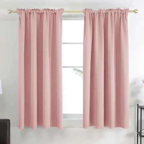 Vista 31 de Deconovo Cortinas opacas, aislamiento térmico, dobladillo para barra, reducción de ruido, certificado Oeko-TEX, cortinas de oscurecimiento
