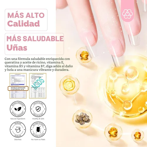 Vista 6 de SAVILAND Kit de iniciación de polvo de inmersión transparente para uñas: 2.12 oz 2.1 oz polvo de inmersión para uñas con polvo de inmersión