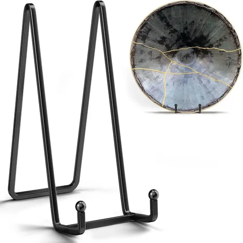 Vista 12 de IPAME Soportes de placa para exhibición – Soporte cuadrado de metal de 4.5 pulgadas para placa de alambre + soporte de marco de fotos caballete