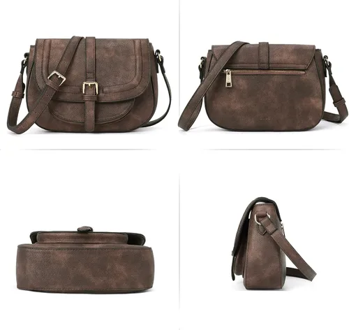 Vista 6 de CLUCI Bolso cruzado para mujer, bolso cruzado de cuero vegano para mujer, bolsos cruzados, bolsos pequeños de hombro