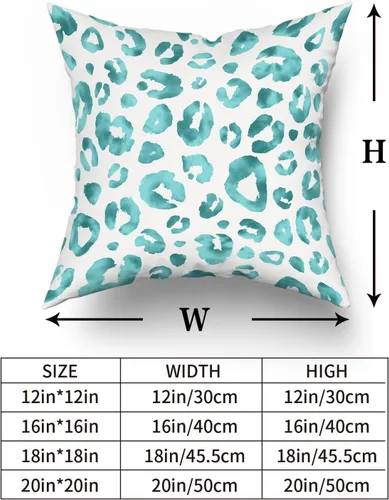 Vista 5 de Juego de 2 fundas de almohada con estampado de leopardo gris aguamarina de 16 x 16 pulgadas, diseño de guepardo gris acuarela y blanco, fundas