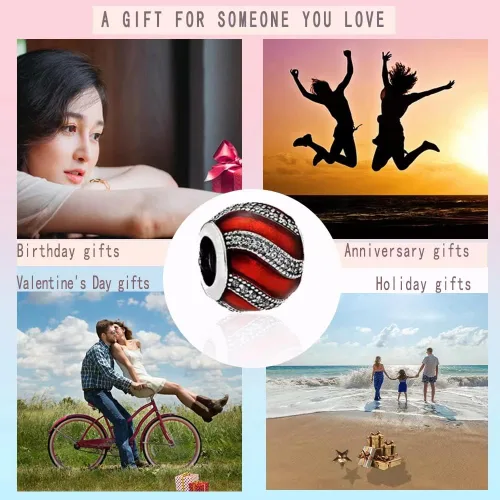 Vista 5 de Abalorios de plata de ley 925 para pulseras Pandora, regalos de joyería para mujer y niña.