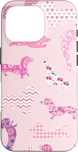 Vista 18 de Funda para iPhone 11 rosa boho Dachshund Doxie