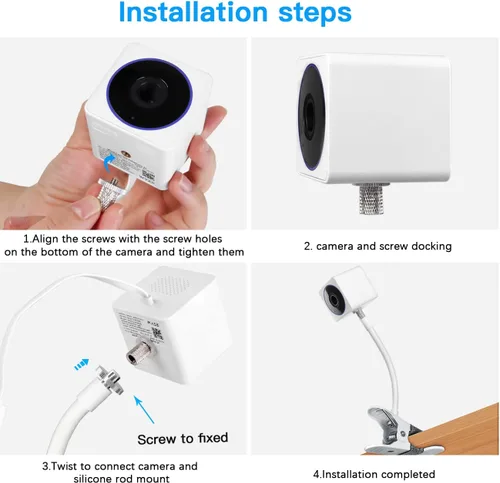 Vista 8 de Soporte de cámara para Wyze Cam OG/V3/V3 Pro/Pan V3/Wyze Battery Cam Pro y más (paquete de 2)