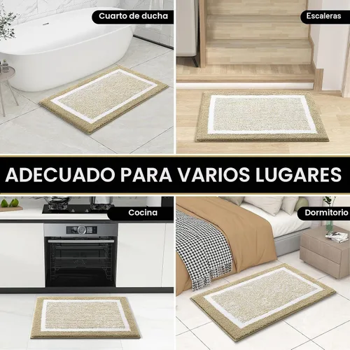 Vista 8 de OLANLY Alfombras de baño 24x16, tapetes de baño extra suaves y absorbentes de microfibra, antideslizantes, lavables a máquina, secan rápido