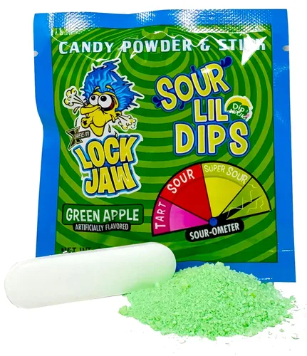 Vista 4 de crait Lockjaw Sour Lil Dip Candy - Palitos de inmersión a granel con polvo, paquete variado de 36
