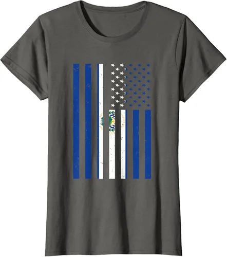 Vista 7 de El Salvador Shirt - El Salvador USA America Flag Men Women T-Shirt