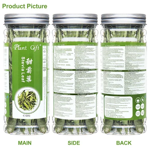 Vista 9 de Plant Gift Té de hoja de stevia 100% puro , té dulce 20g/0.7oz Sin OMG. Sin aditivos. Hojas secas de stevia de té de hierbas naturales
