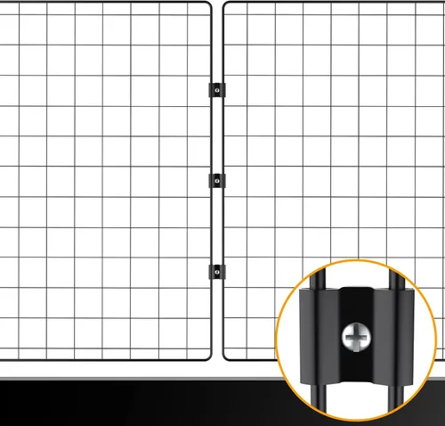 Vista 7 de 18 piezas de clips de unión de rejilla de alambre negro conectores de panel de rejilla para paneles de rejilla de pared