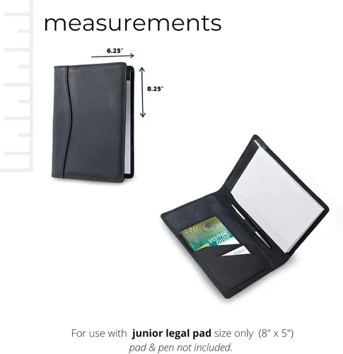 Vista 8 de PEGAI Padfolio de cuero 100% hecho a mano, organizador de bloc de notas jurídicas para negocios, escuela, oficina, conferencias, resistente, piel