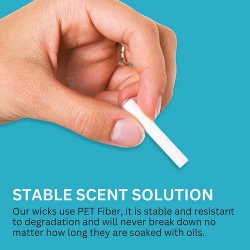 Vista 4 de Wild Essentials - Paquete de 12 repuestos para inhaladores de aceites esenciales de fibra de mecha, varillas nasales en blanco de 1.6 in