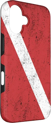 Vista 3 de Bandera de buceo para iPhone 16 para buceadores con funda de efecto envejecido