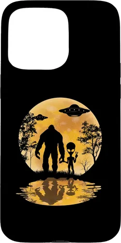 Vista 28 de Funda para iPhone 16 Alien Bigfoot Moon Sasquatch UFO Extraterrestre Hombres Mujeres