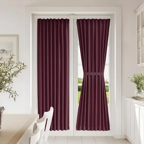Vista 60 de Vatge Cortinas laterales autoadhesivas para puertas de cristal, sin taladro, extraíble, panel de filtrado de luz, 1 panel, 12 pulgadas de ancho x 60