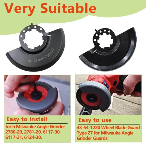 Vista 5 de 43-54-1220 Amoladora angular de seguridad para amoladora angular Milwauke 2780-20, 2781-20, 6117-30, 6117-31, 6124-30