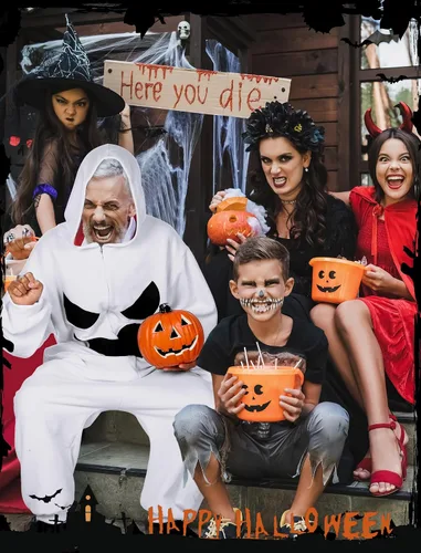 Vista 6 de Shinymoon Disfraz de calabaza para adulto, disfraz de calabaza de Halloween, pijamas de calabaza para hombre y mujer, disfraz de calabaza Jack O