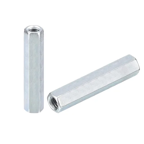 Vista 6 de uxcell Tuercas de acoplamiento M6x10x50mm - Acoplador de varilla roscada hexagonal de acero al carbono galvanizado para muebles, electrónico