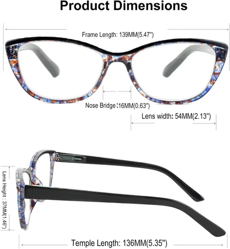 Vista 4 de FEISEDY Gafas de lectura progresivas multifocales con bloqueo de luz azul, sin línea, con bisagra de resorte B2675