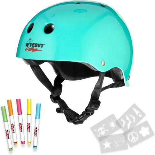 Vista 9 de Wipeout Casco de borrado en seco para niños, ideal para bicicleta, patinaje, patinaje en línea y patinaje Negro