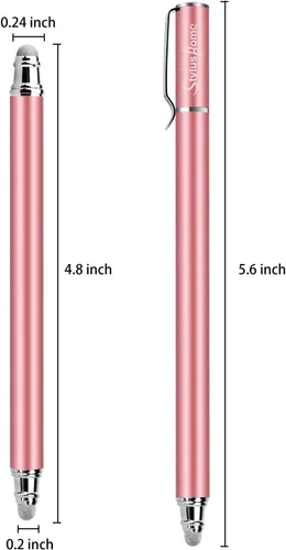 Vista 2 de StylusHome Bolígrafos capacitivos para pantallas táctiles (6 unidades), puntas de fibra 2 en 1 con sensibilidad capacitiva con 12 puntas extra