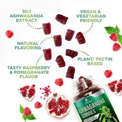 Vista 5 de Gomitas Ashwagandha – Fórmula avanzada de gomitas Ashwagandha para uso diario – Apoyo antioxidante natural y apoyo a la salud cerebral – Calma