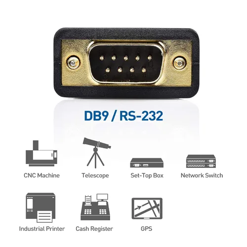 Vista 7 de Cable Matters Cable adaptador USB C a serie – 3 pies, USBC a DB9, cable USB C a RS232, compatible con Thunderbolt 5/4, compatible con Windows