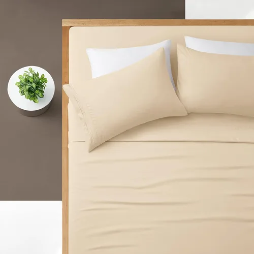 Vista 118 de Manyshofu Juego de sábanas de tamaño individual con bolsillos extra profundos, sábanas y fundas de almohada de 1800 hilos de lujo para hotel, juego