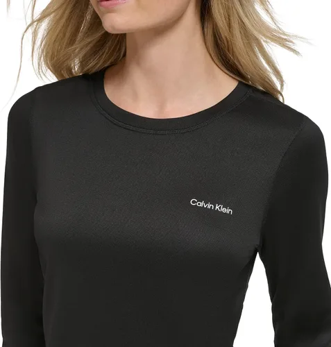 Vista 5 de Calvin Klein Camiseta estándar de manga larga con protección 40+ que absorbe la humedad UPF para mujer
