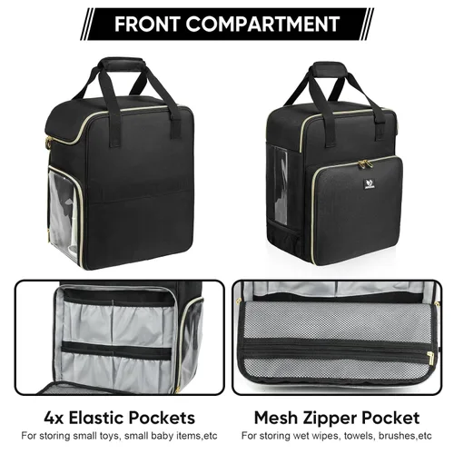 Vista 4 de Estuche de transporte compatible con Baby Brezza Formula Pro Advanced Formula Pro, bolsa de viaje con mezclador de fórmula aislada con correa