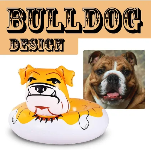 Vista 5 de Flotador Bulldog, tubo inflable gigante de 53 pulgadas para fiesta, diversión de verano, juguetes de piscina para adultos y niños