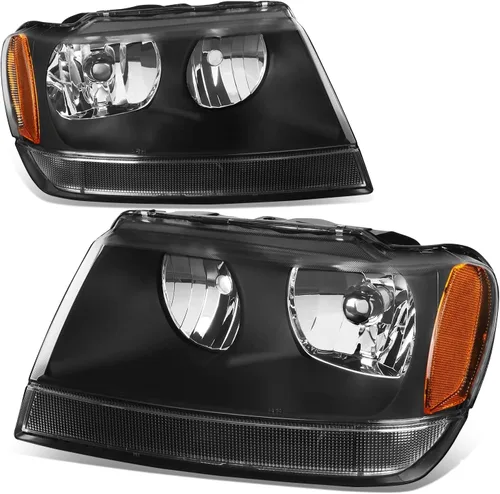 Vista 9 de Auto Dynasty Conjunto de faros delanteros compatible con Jeep Grand Cherokee WJ 1999-2004, reemplazo de faros halógenos del lado del conductor