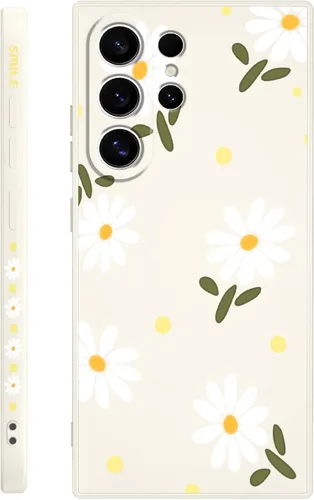 Vista 23 de LEECG para Samsung Galaxy S24, funda con diseño de patrón floral creativo S24, protección contra caídas, suave, ultradelgada, resistente a los negro