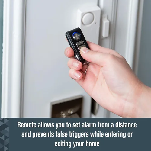 Vista 3 de SABRE Alarma de puerta o ventana con control remoto, alarma de 120 dB, audible hasta 750 pies (754.6 ft), 4 ajustes ajustables, brazo y desarma