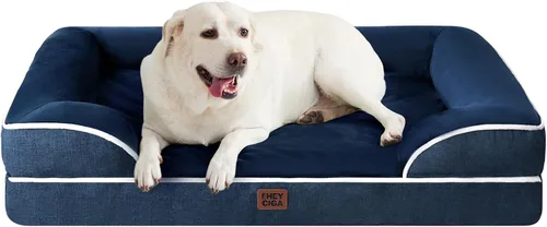 Vista 49 de EHEYCIGA – Cama ortopédica impermeable para perros pequeños, de espuma viscoelástica tipo caja de huevos, con bordes elevados y base antideslizante