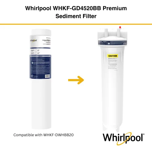 Vista 6 de Whirlpool Carcasa de filtro de agua para toda la casa de 20 x 4.5 pulgadas, sistema certificado NSF para filtro de carbono de sedimentos