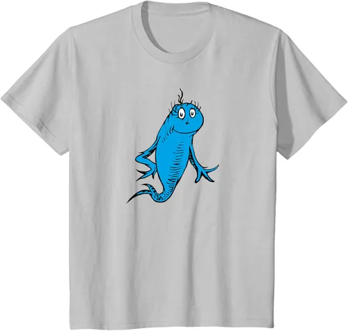 Vista 32 de Dr. Seuss Blue Fish Character - Camiseta con licencia oficial Negro