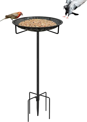 Vista 7 de CQAIRIOU Bandeja de comedero de pájaros colgante de alta calidad, tamaño de 11.8 pulgadas, bandeja de malla de acero inoxidable, comedero de pájaros