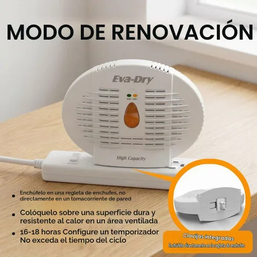 Vista 4 de Deshumidificador pequeño renovable E-500 de Eva-Dry