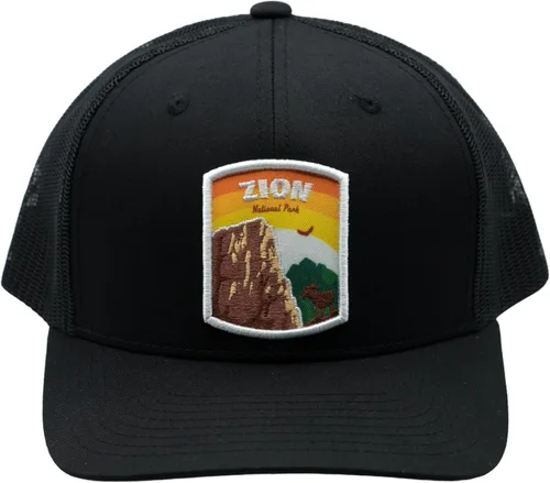 Vista 2 de Zion National Park Trucker - Sombrero ajustable para hombre y mujer, con cierre de piel de oveja borregosa, igual que el sombrero de camionero