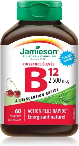 Vista 2 de Jamieson Vitamina B12 2,500 mcg (METILCOBALAMINA), 60 Tabletas Sublinguales