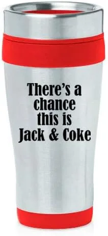 Vista 3 de MIP Brand Taza de viaje aislada de acero inoxidable de 16 oz There's A Chance This Is Jack & Coke (negro)