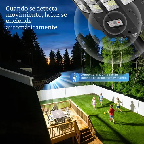 Vista 4 de OKPRO Luces de calle solares 10000W al aire libre, luces solares impermeables IP66