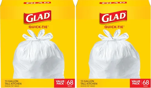 Vista 6 de Glad Bolsas de basura altas de cocina de 13 galones, bolsas de basura sin perfume, con amarre rápido, 68