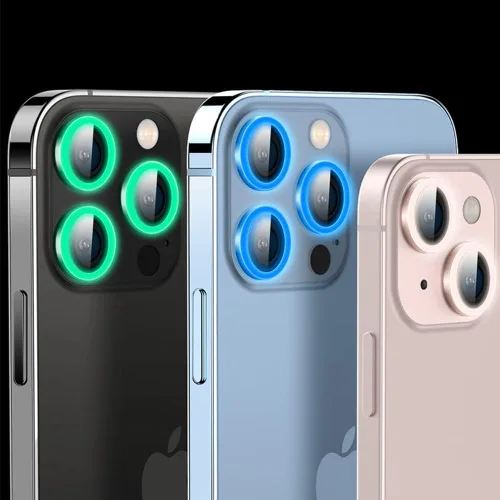 Vista 5 de Compatible con iPhone 11 Pro/11Pro Max/12 Pro Luminous Camera Lens Protector Ultra Thin Película de vidrio templado Protector de pantalla de cámara