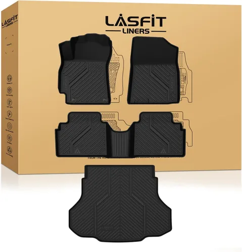 Vista 30 de LASFIT Alfombrillas de Piso Compatibles con Nissan Armada 2017-2018 / Infiniti QX56 2011-2013 / Infiniti QX80 2014-2018, TPE Para Todo Clima Ajuste