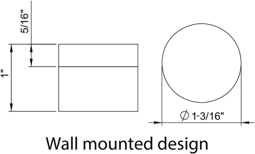 Vista 4 de INOX DSIX08-32 Soporte de pared Tope para puerta, DSIX08-32 Acero inoxidable pulido