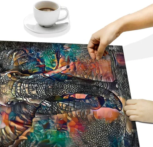 Vista 3 de Ingooood Rompecabezas de 1000 piezas, serie de fantasía, elefante multicolor, juguetes de entretenimiento para adultos, graduación especial o regalo