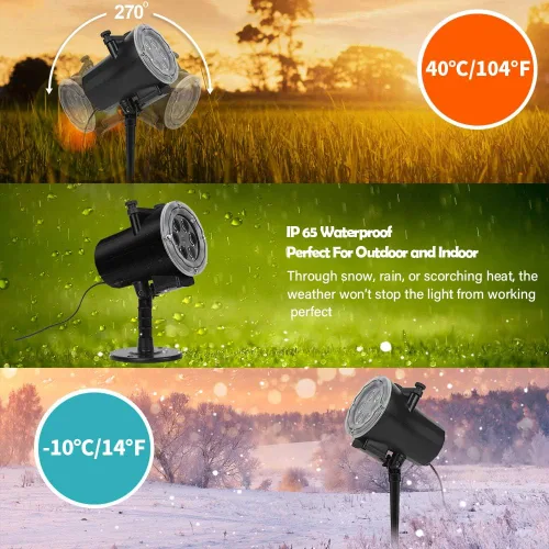 Vista 5 de Luces de proyector de Navidad de Halloween, luz LED de proyector con 16 patrones de deslizamiento, IP65, impermeable, para interiores y exteriores