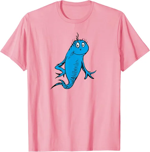 Vista 81 de Dr. Seuss Blue Fish Character - Camiseta con licencia oficial Negro
