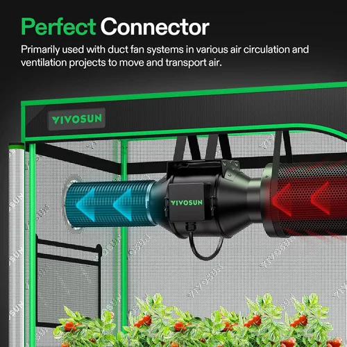 Vista 2 de VIVOSUN Conducto de aluminio flexible de 3 pulgadas y 8 pies con 2 Negro